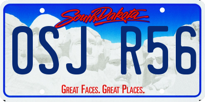 SD license plate 0SJR56