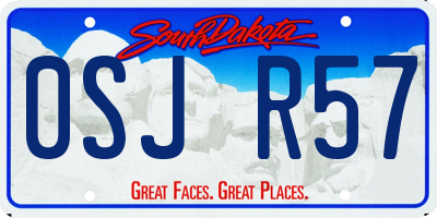 SD license plate 0SJR57