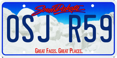 SD license plate 0SJR59