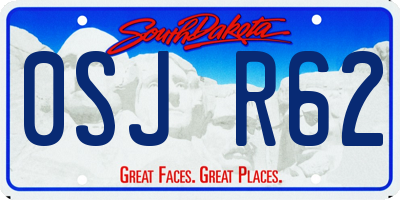 SD license plate 0SJR62