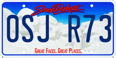 SD license plate 0SJR73