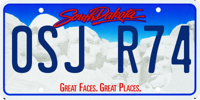 SD license plate 0SJR74