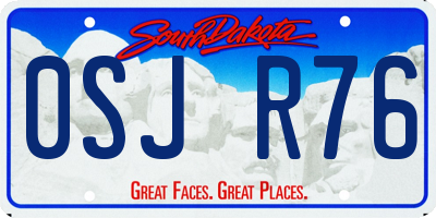 SD license plate 0SJR76