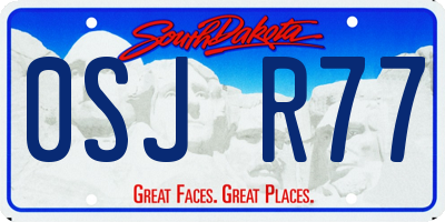 SD license plate 0SJR77