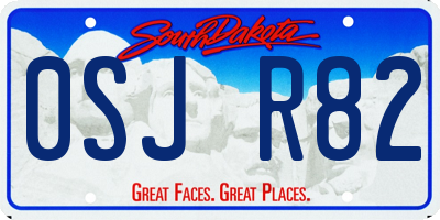 SD license plate 0SJR82