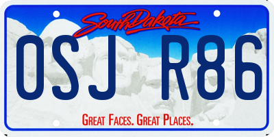 SD license plate 0SJR86