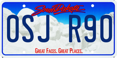 SD license plate 0SJR90
