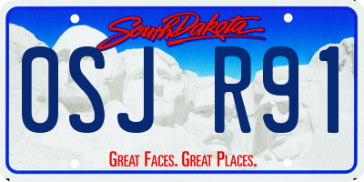 SD license plate 0SJR91
