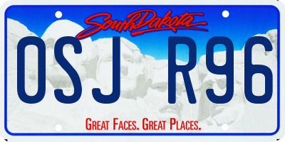 SD license plate 0SJR96