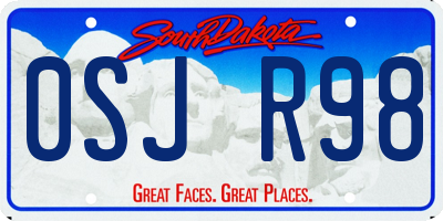 SD license plate 0SJR98