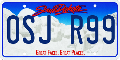 SD license plate 0SJR99