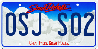 SD license plate 0SJS02