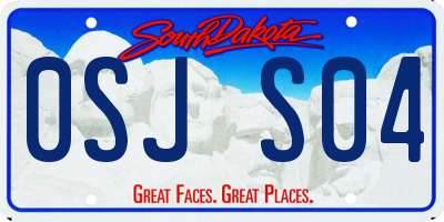 SD license plate 0SJS04