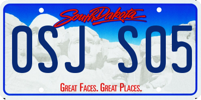SD license plate 0SJS05