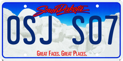 SD license plate 0SJS07