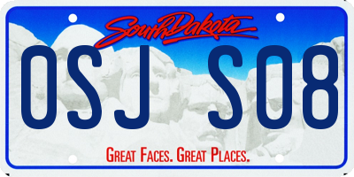 SD license plate 0SJS08
