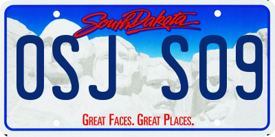 SD license plate 0SJS09