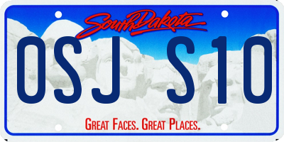 SD license plate 0SJS10