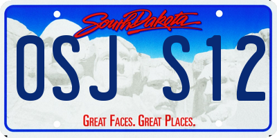 SD license plate 0SJS12