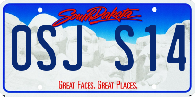 SD license plate 0SJS14