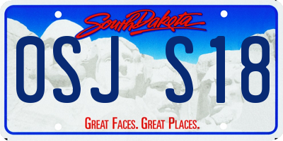 SD license plate 0SJS18