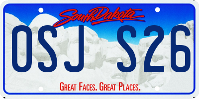 SD license plate 0SJS26