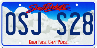 SD license plate 0SJS28