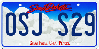 SD license plate 0SJS29