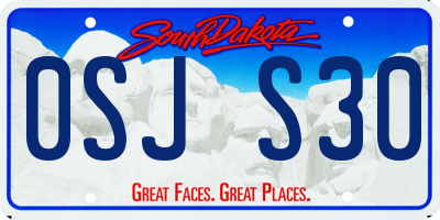SD license plate 0SJS30
