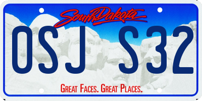 SD license plate 0SJS32
