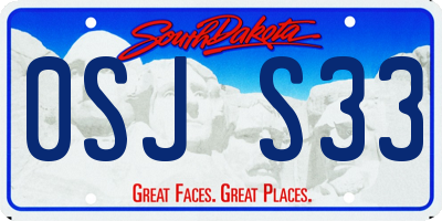 SD license plate 0SJS33