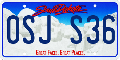 SD license plate 0SJS36