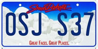SD license plate 0SJS37
