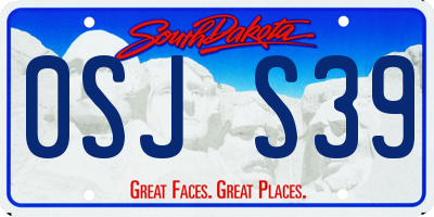 SD license plate 0SJS39