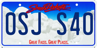 SD license plate 0SJS40