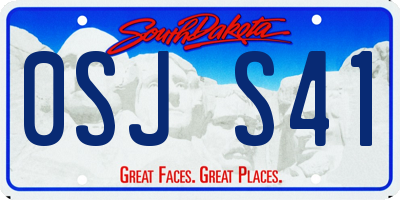 SD license plate 0SJS41