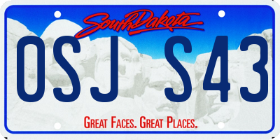 SD license plate 0SJS43