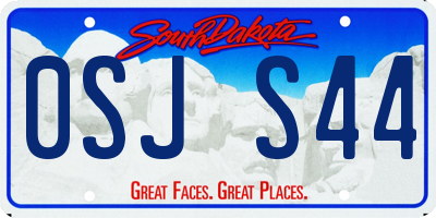 SD license plate 0SJS44