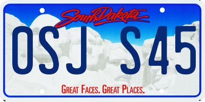 SD license plate 0SJS45