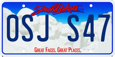 SD license plate 0SJS47