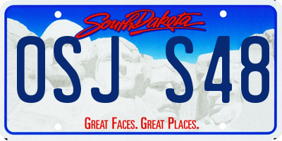 SD license plate 0SJS48