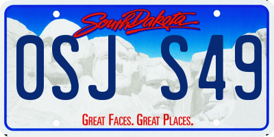 SD license plate 0SJS49
