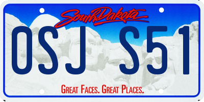SD license plate 0SJS51