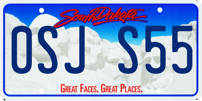 SD license plate 0SJS55