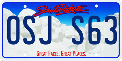 SD license plate 0SJS63