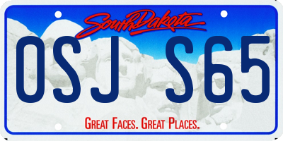 SD license plate 0SJS65