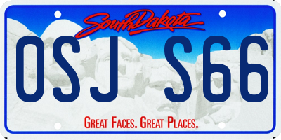 SD license plate 0SJS66