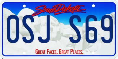 SD license plate 0SJS69