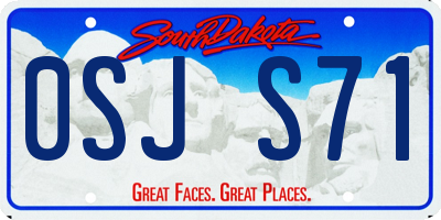 SD license plate 0SJS71
