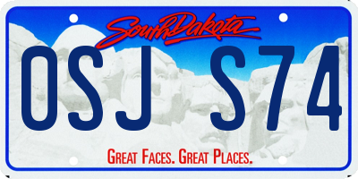 SD license plate 0SJS74